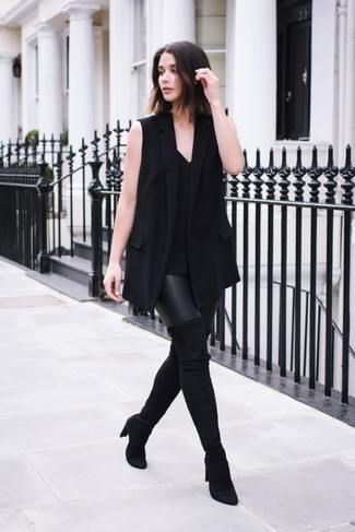 Comment porter un blazer sans manches noir