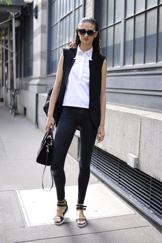 Comment porter un blazer sans manches noir