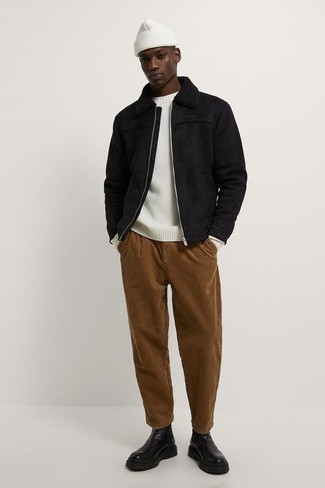 Comment porter une veste en daim noire au printemps