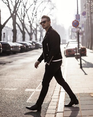 Comment porter une veste en daim noire au printemps