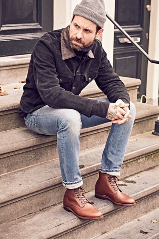 Comment porter une veste en daim noire au printemps