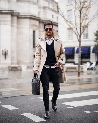 Comment porter un pull en v sans manches noir