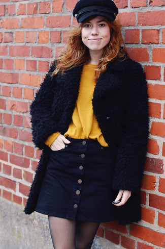 Comment porter un manteau texturé noir