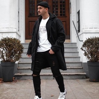 Comment porter un trench noir avec un jean noir