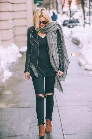Comment porter un pull à col en v noir