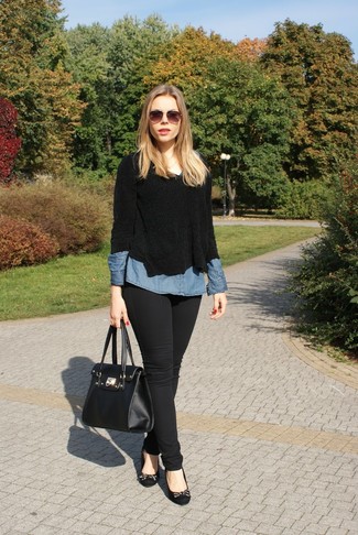Comment porter un pull à col en v noir