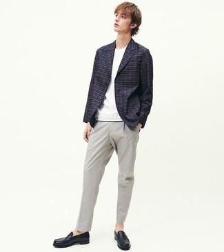 Blazer écossais bleu marine Eleventy