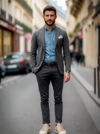 Blazer gris camel active
