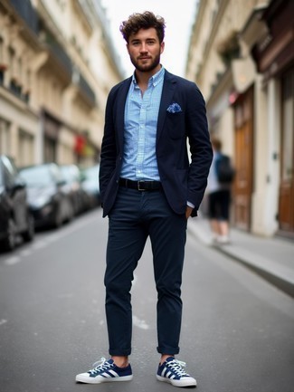 Chemise de ville en vichy bleu clair Charvet