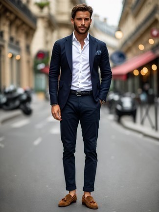 Pantalon de costume bleu marine JACK & JONES PREMIUM