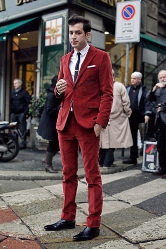 Pantalon de costume en velours rouge Etro