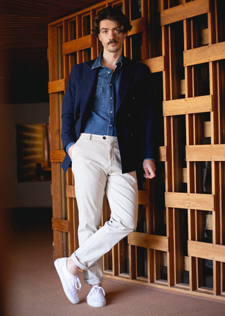 Pantalon chino beige AMI Alexandre Mattiussi