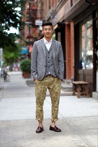 Pantalon chino camouflage olive Engineered Garments