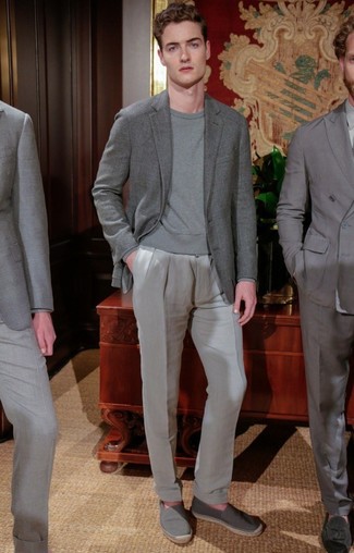 Pantalon de costume en lin gris Oliver Spencer