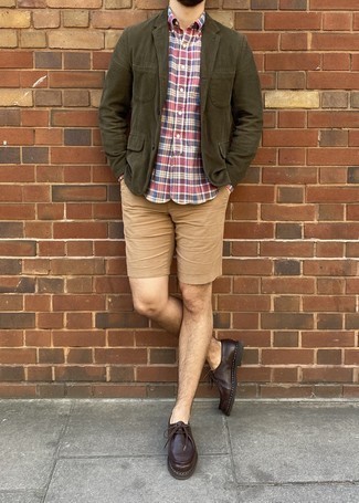 Chemise à manches courtes écossaise multicolore Raf Simons