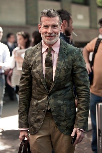 Cravate camouflage olive Valentino Garavani