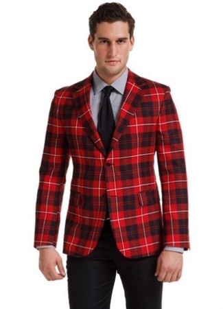 Blazer écossais rouge Lords And Fools