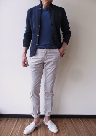 Pantalon chino à rayures verticales beige ASOS DESIGN