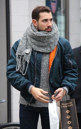 Écharpe en tricot grise Boris Bidjan Saberi