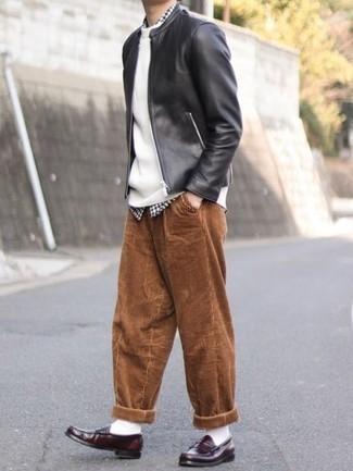 Pantalon chino en velours côtelé marron Golden Goose