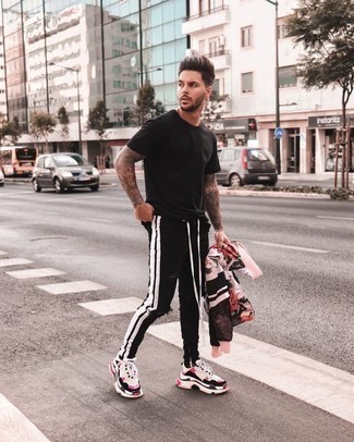 Pantalon de jogging noir et blanc Marcelo Burlon County of Milan
