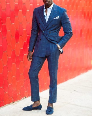 Comment porter un blazer croisé à carreaux bleu