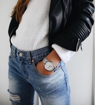 Comment porter un jean déchiré bleu