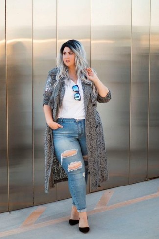 Comment porter un jean déchiré bleu