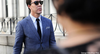 Comment porter un blazer en laine bleu