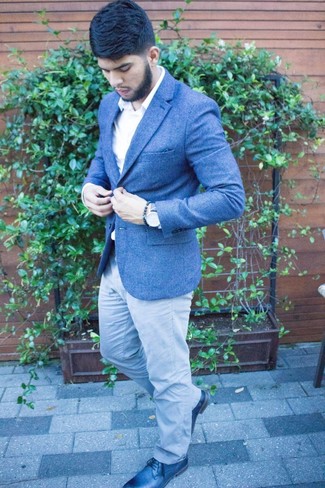 Comment porter un blazer en laine bleu