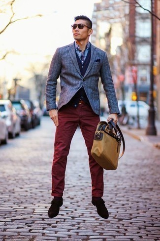 Comment porter un blazer en laine bleu