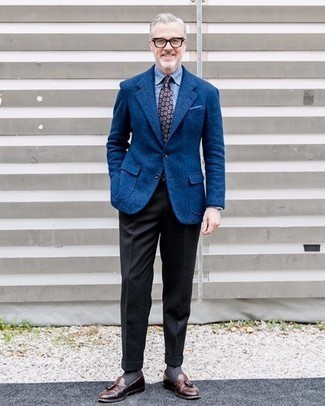 Comment porter un blazer en laine bleu