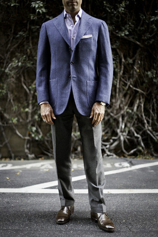 Comment porter un blazer en laine bleu
