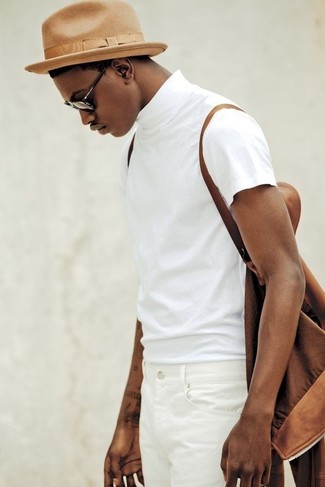 Comment porter un blouson aviateur marron