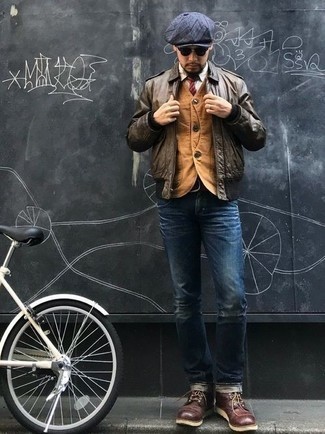 Comment porter un blouson aviateur marron