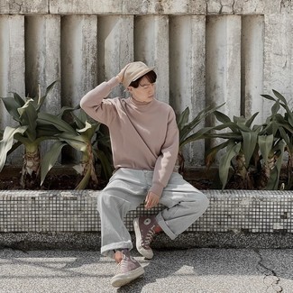 Comment porter des baskets montantes en toile marron