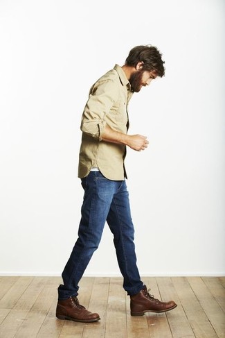 Un jean à porter avec des bottes de loisirs marron