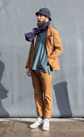 Comment porter une veste en coton marron au printemps