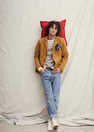 Comment porter une veste en coton marron au printemps