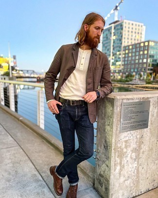 Comment porter une veste en coton marron au printemps