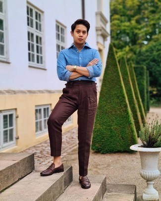 Comment porter un pantalon de costume marron