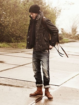 Comment porter une veste style militaire marron pour un style decontractés