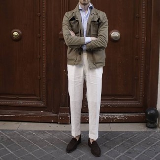 Comment porter une veste style militaire marron