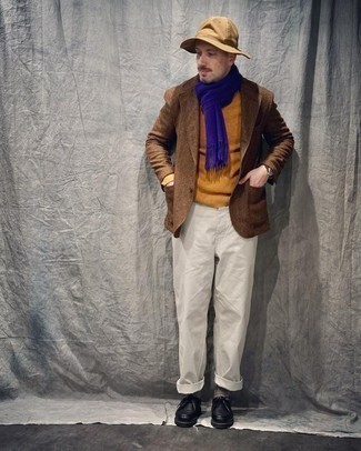 Comment porter une veste à chevrons marron au printemps