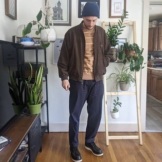 Comment porter une veste marron pour un style decontractés quand il fait frais
