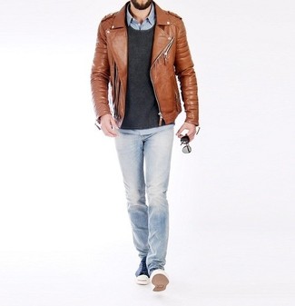 Comment porter une veste marron pour un style decontractés quand il fait frais