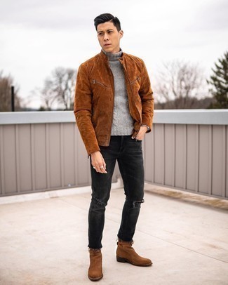 Comment porter une veste marron pour un style decontractés quand il fait frais