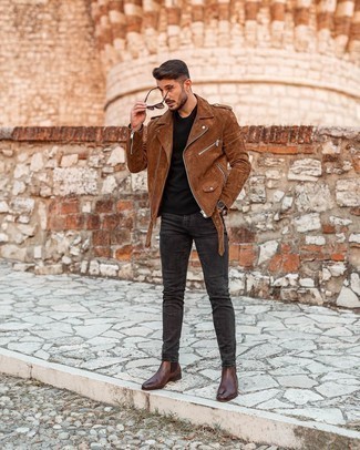 Comment porter une veste marron pour un style decontractés quand il fait frais