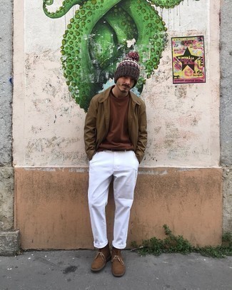 Comment porter une veste marron pour un style decontractés quand il fait frais