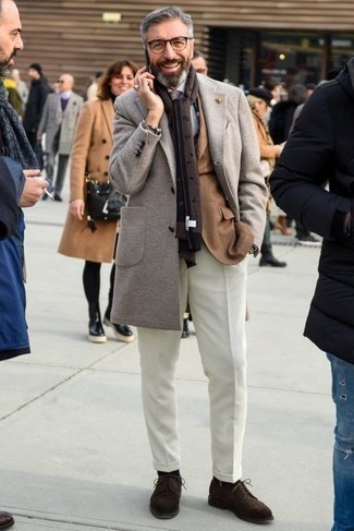 Comment porter des chaussures brogues en daim marron quand il fait froid